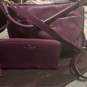 Kate Spade Plum Crossbody Bag and Wallet